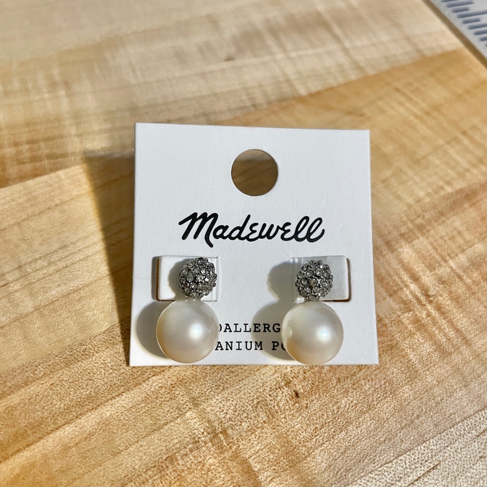 Madewell Pearl Drop Stud Earrings